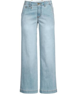 Women's Mid Rise Denim Wide Leg Ankle Jeans