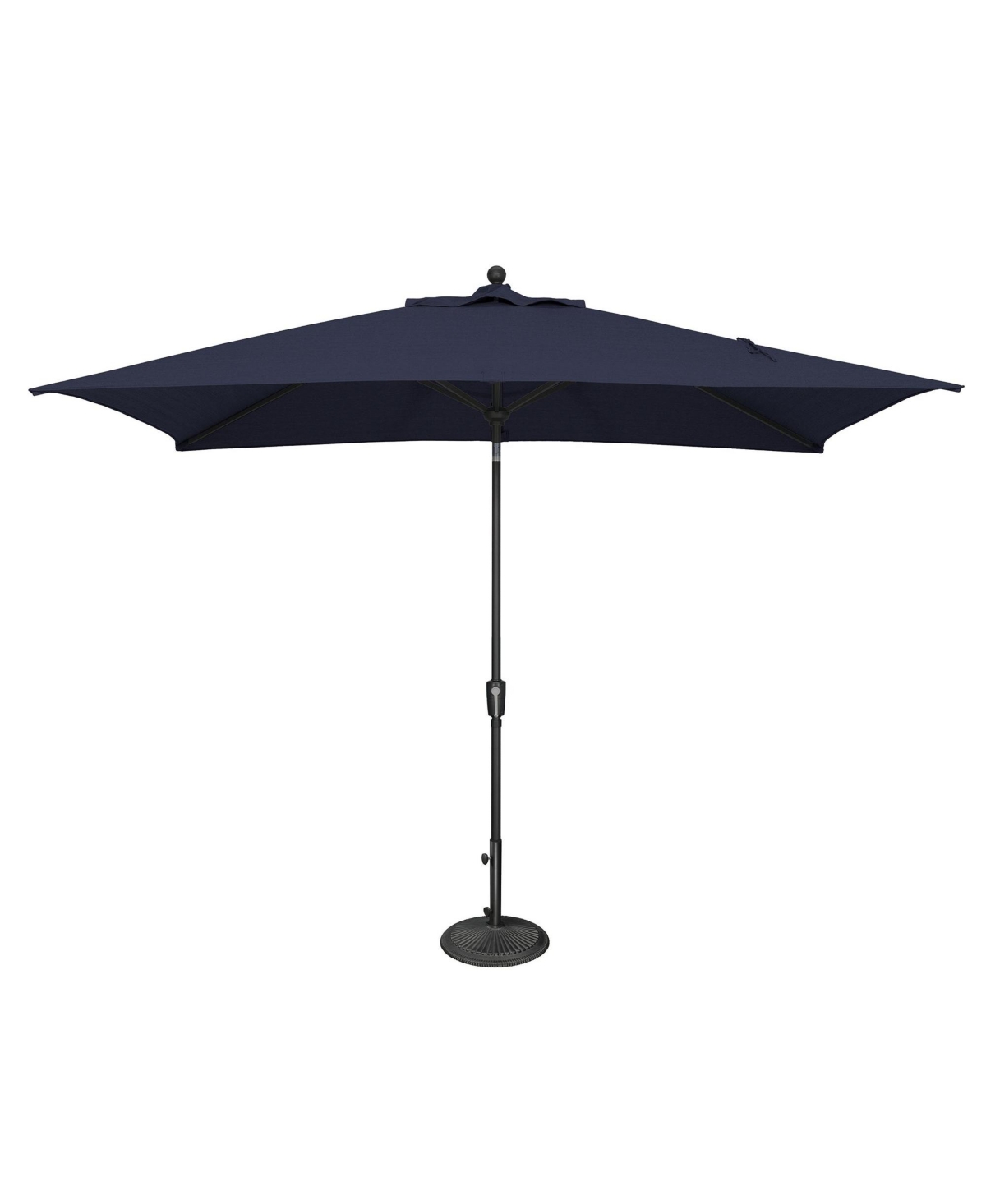 6.6FTx10FT Rectangle Patio Umbrella with Push-Button Tilt, Black Frame - Spa