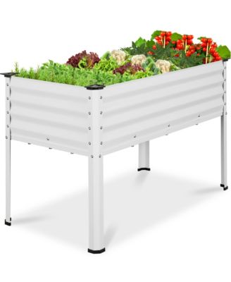 48x24x30in Elevated Galvanized Metal Garden Bed w/ Corner Protectors