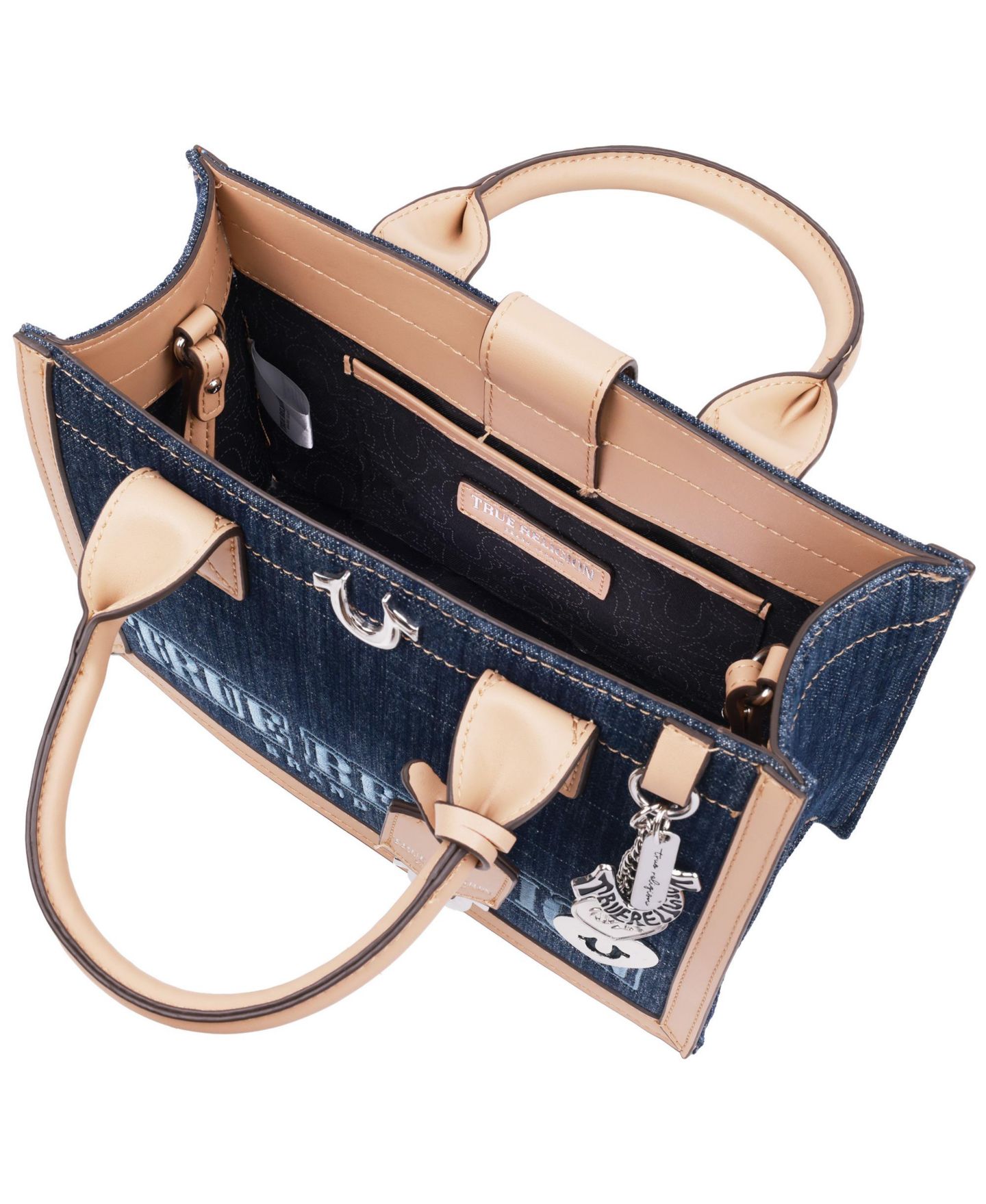 Женская сумка True Religion Bombe Logo Denim Tote, цвет: Тёмный джинсовый — фото 10
