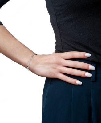 Diamond Clover Tennis Bracelet (1 ct. t.w.) in 14k White Gold or 14k Yellow Gold, Exclusively at Macy's