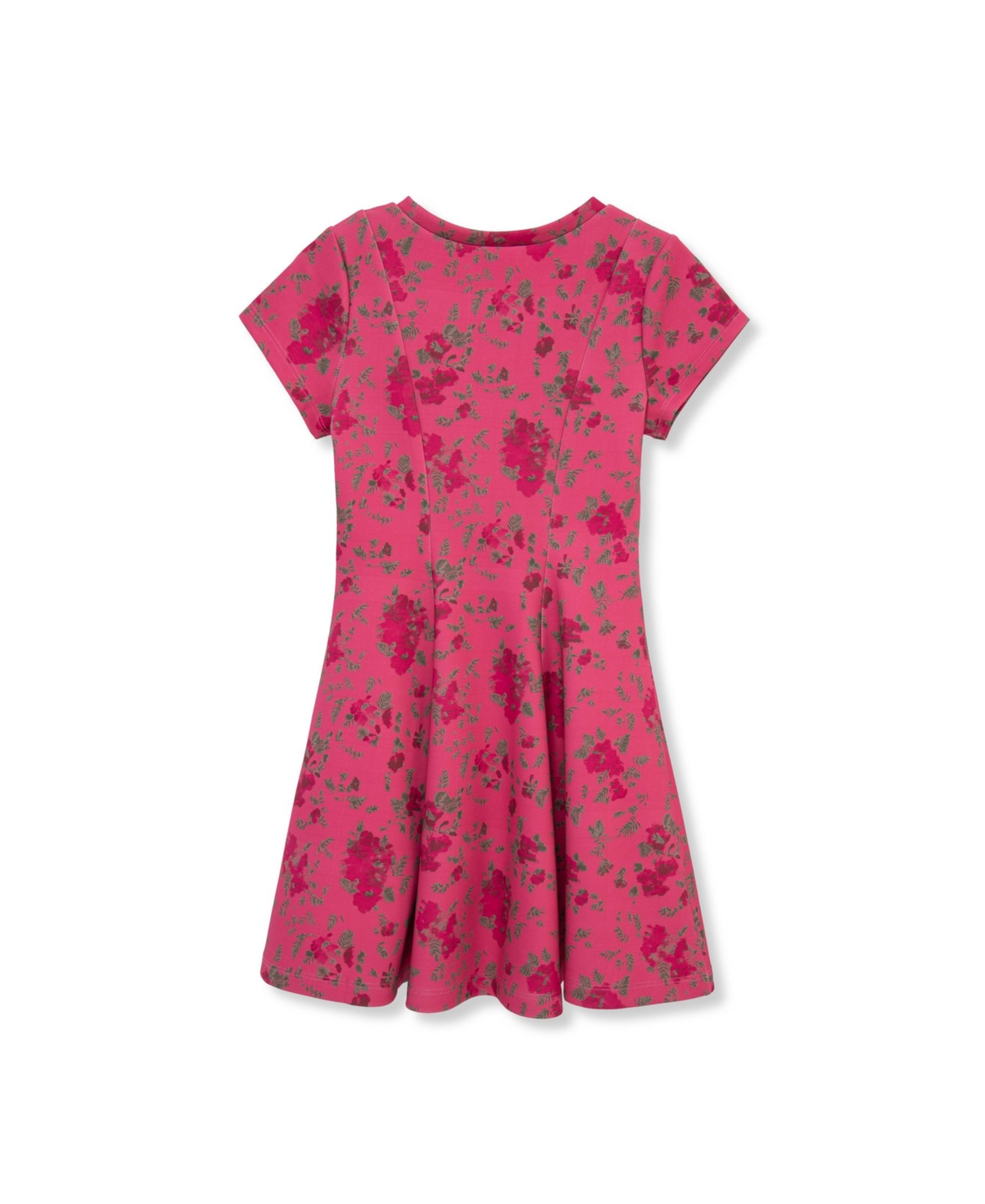 H By Habitual Big Girls Floral Scuba Knit Dress In Pink