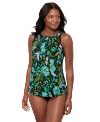 Miraclesuit Womens Florica Ursula Underwire Tankini Top High Waist Tummy Control Bikini Bottoms In Multi