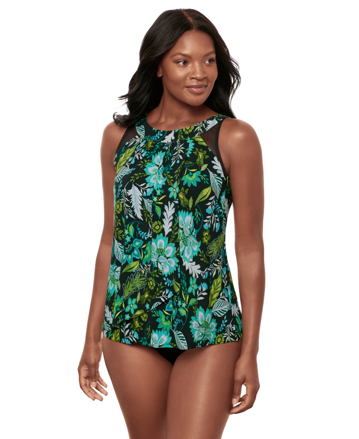 Miraclesuit Womens Florica Ursula Underwire Tankini Top High Waist Tummy Control Bikini Bottoms In Multi