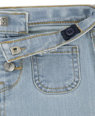 Baby Girls Butterfly-Print Peplum Top and Wide-Leg Jeans, 2 Piece Set	