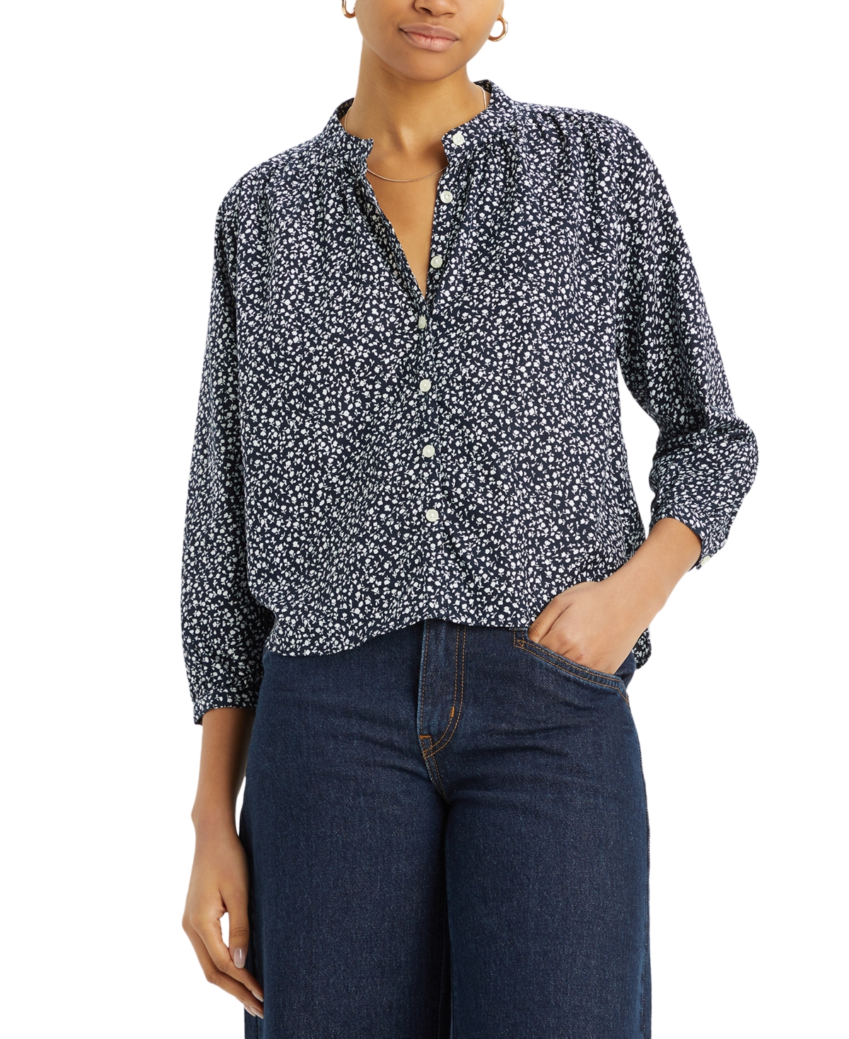 Levi's Women's Lilah Button-front 3/4-sleeve Blouse