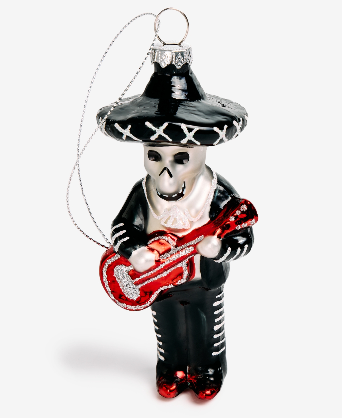 Holiday Lane Day Of The Dead Glass Skeleton Ornament, Macy's Exclusive In Multi
