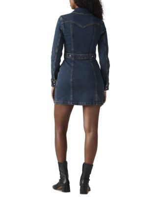 Premium Women's Retro Denim Bodycon Mini Dress