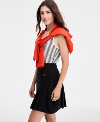 Women's Pleated Crepe Mini Skirt, Macy's Exclusive