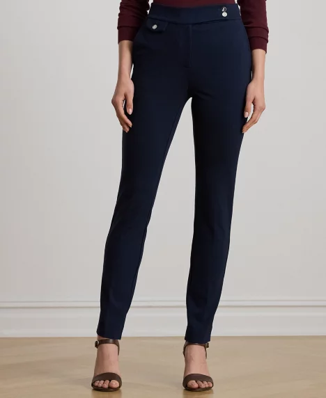 Petite Ponte Ankle Pant - Lauren Navy