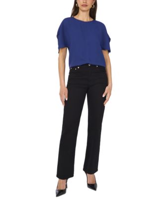 Women's Front-Slit Dolman-Sleeve Blouse