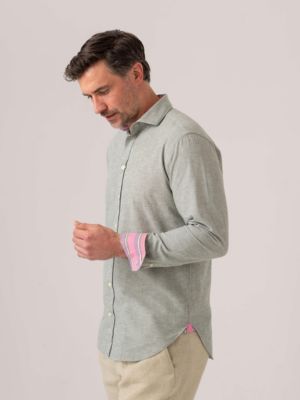 Men's Cotton Long Sleeve Linen Shirt