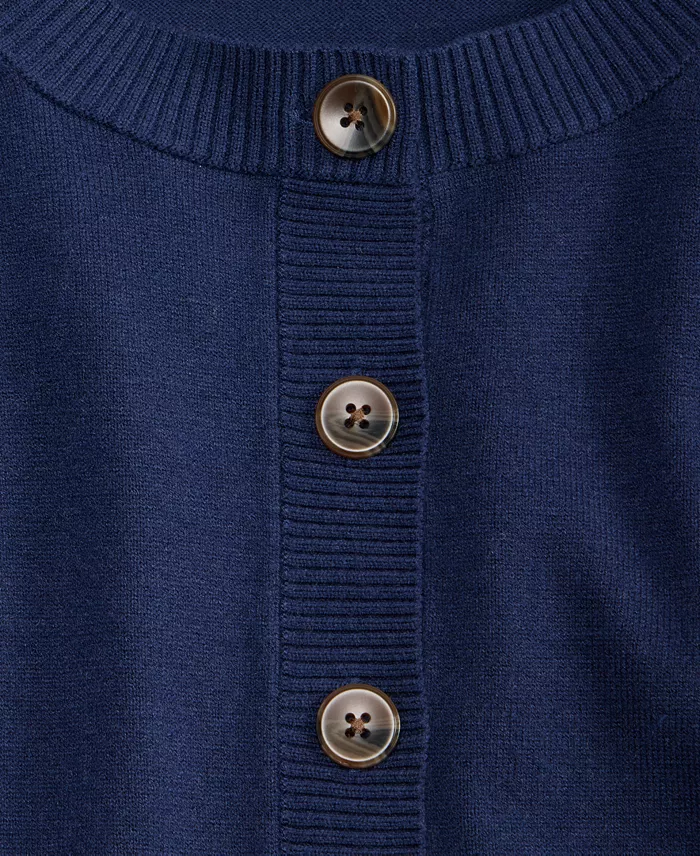 Women's Split-Cuff Crewneck Cropped Cardigan - thumbnail 9