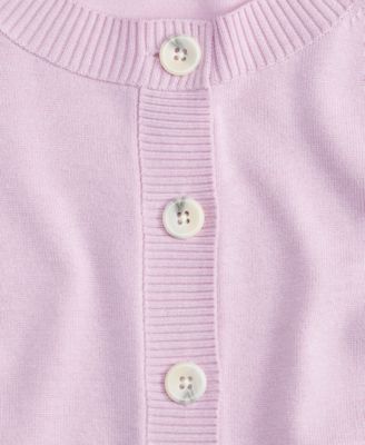 Women's Split-Cuff Crewneck Cropped Cardigan, Macy's Exclusive