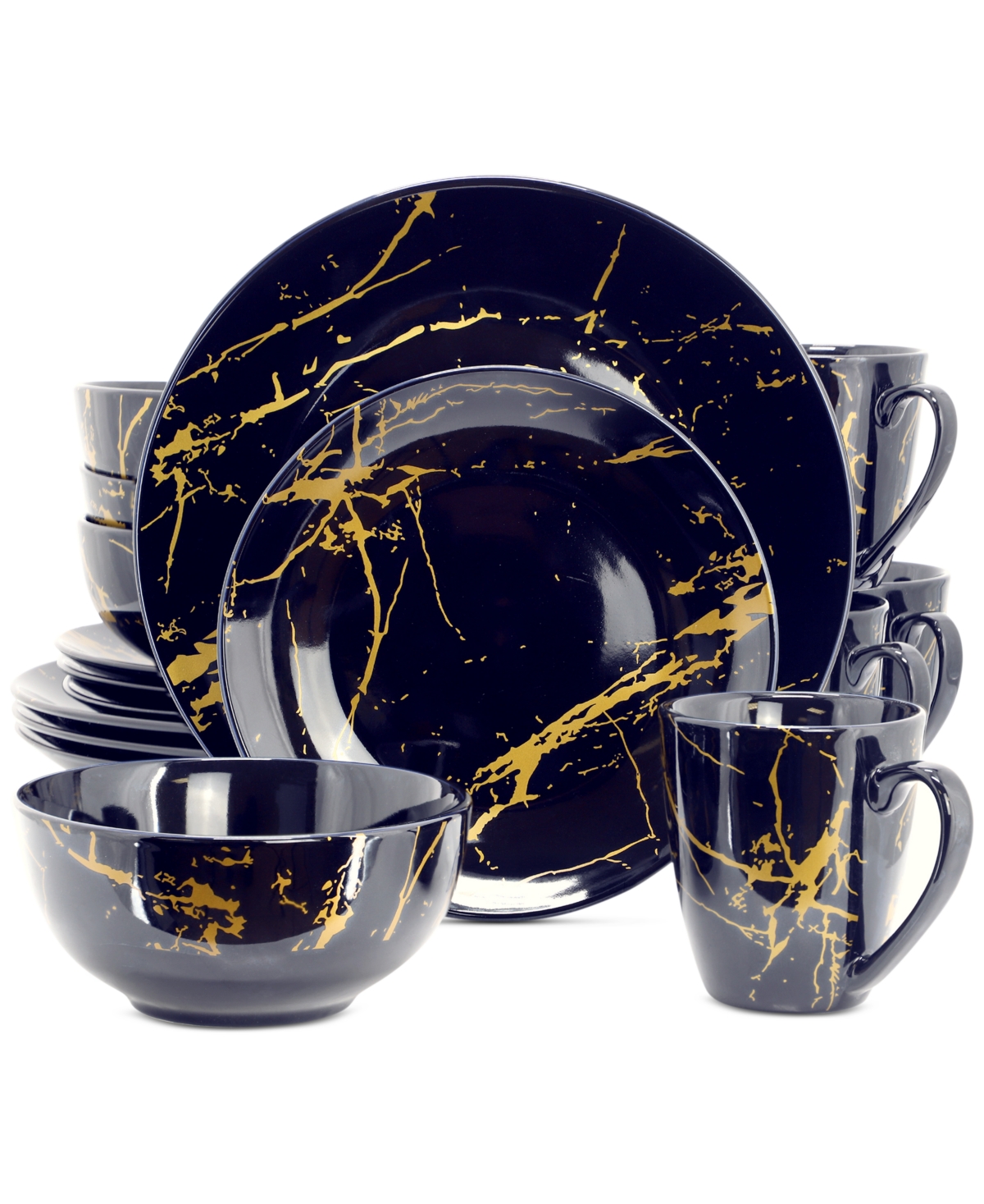 Bolt 16 Pc. Dinnerware Set, Service for 4 - Blue
