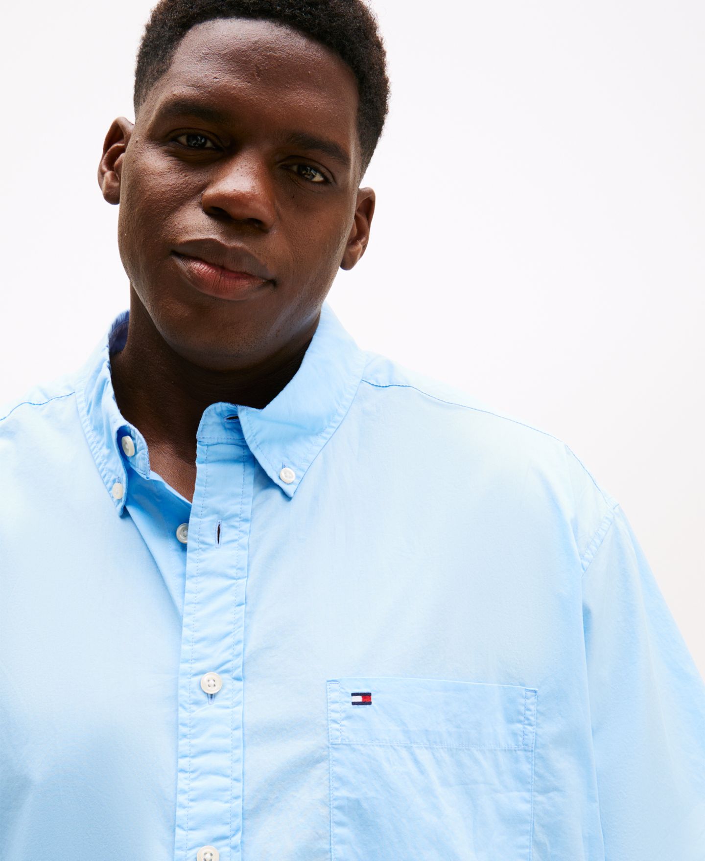 Мужская рубашка Tommy Hilfiger Big & Tall Maxwell Short-Sleeve Button-Down, цвет: Синий — фото 3