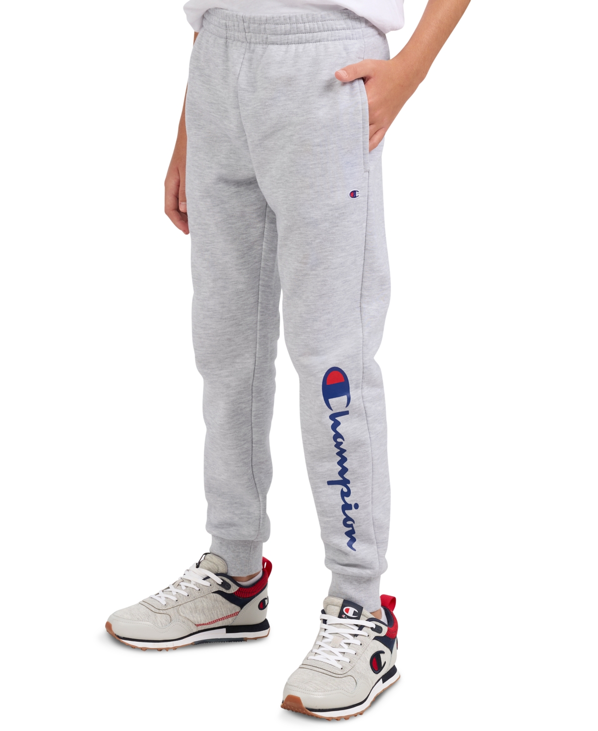 Champion Big Boys Signature Fleece Jogger Pants In Gray