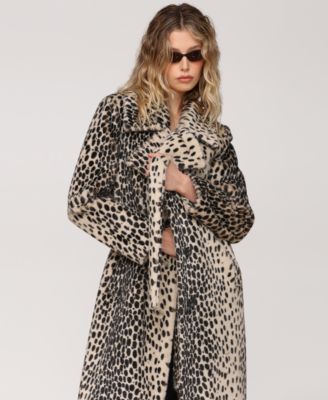 Women's Belted Faux-Fur Maxi Coat