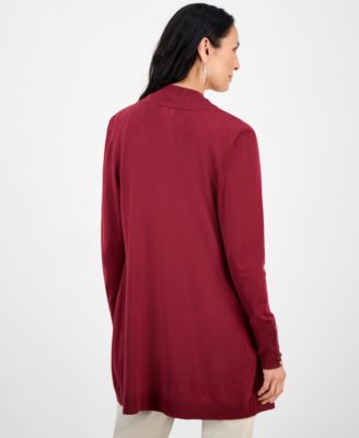 Women's Button-Sleeve Flyaway Cardigan Sweater