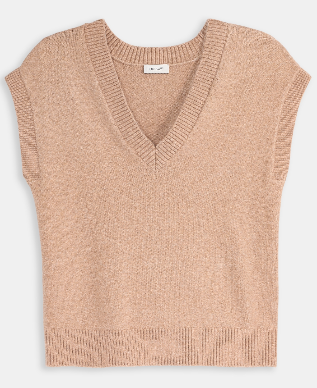 On 34th Women's V-neck Sweater Vest, Macy's Exclusive In Neutral