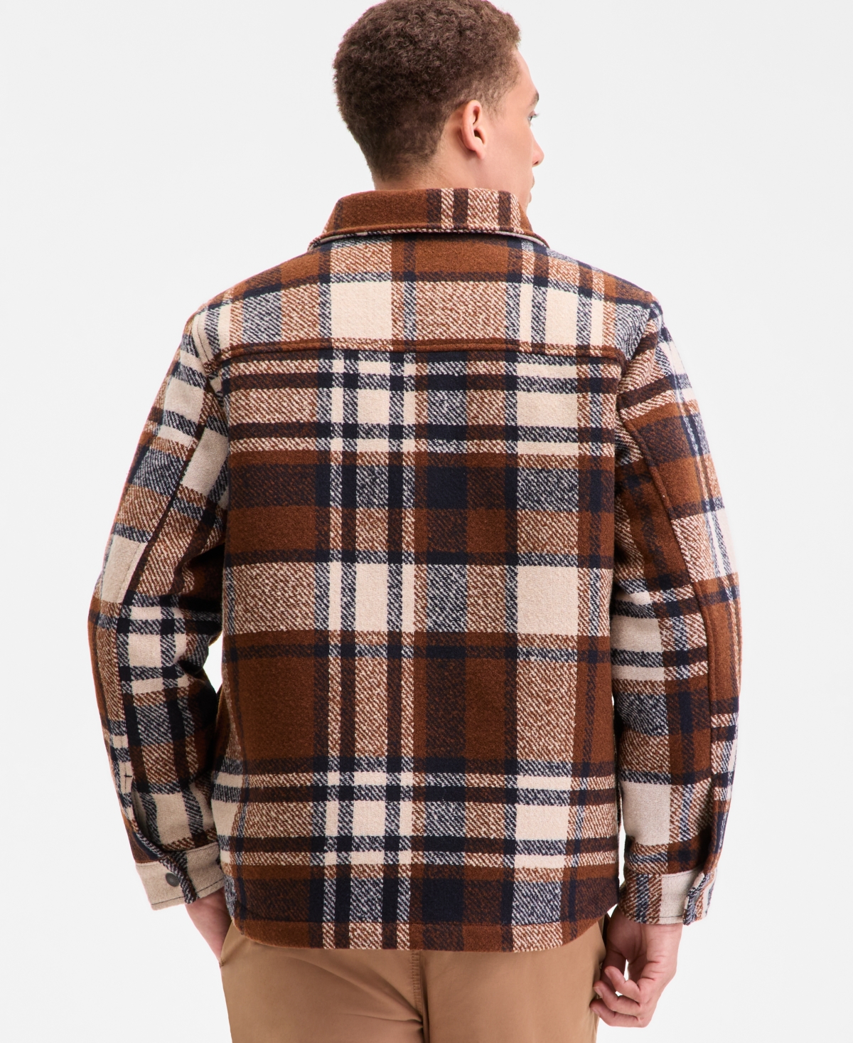 Levi's Men's Plaid Shirt Jacket In Brown