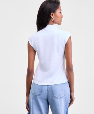 Women's Funnel Neck Sleeveless T-Shirt, Macy's Exclusive