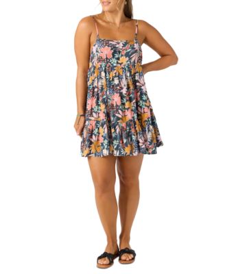 Juniors' Saltwater Solids Rilee Crinkle Cover-Up Mini Dress