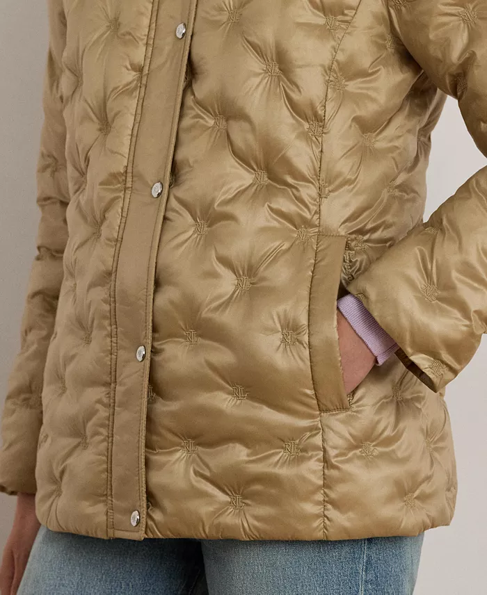 Women's Embroidered Puffer Coat - thumbnail 4