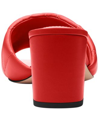 Holly Block-Heel Leather Square-Toe Sandals