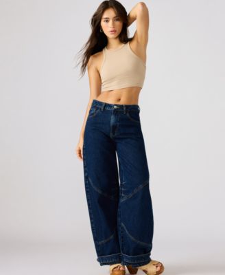 Women's Tre Denim Mid-Rise Wide-Leg Jeans 
