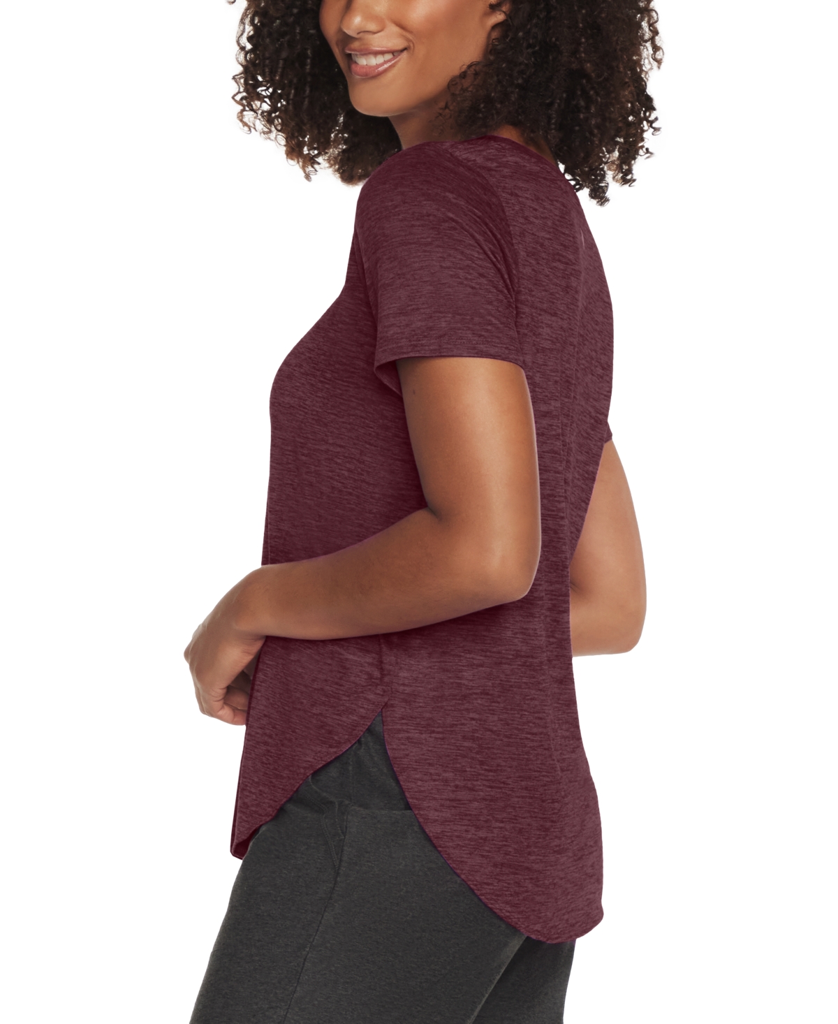 Skechers Women's Active Go Walk Wear Go Dri Swift Tunic T-shirt In Burgundy