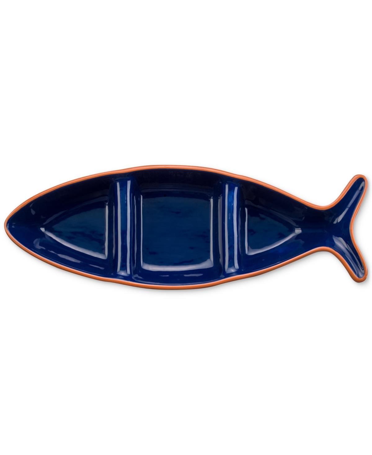 Costa Azul Fish-Shaped Divided Serving Dish - Blue