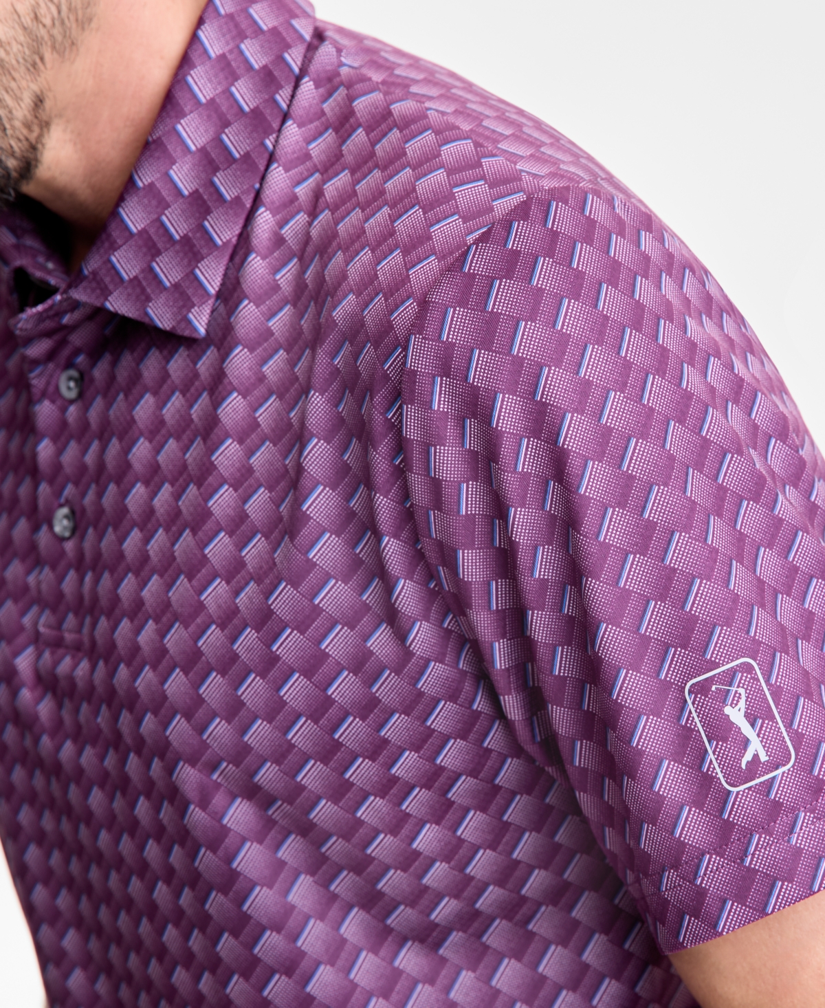 Pga Tour Men's All-Over Geometrical Polo Shirt