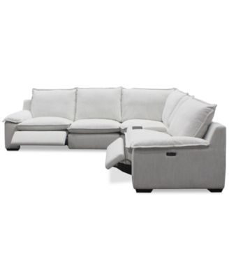 Borsi 5-Pc. Sectional with 2 Power Recliners & 1 Console, Exclusive at Macy's