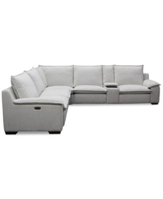 Borsi 6-Pc. L Sectional with 3 Power Recliners & 1 Console, Exclusive at Macy's