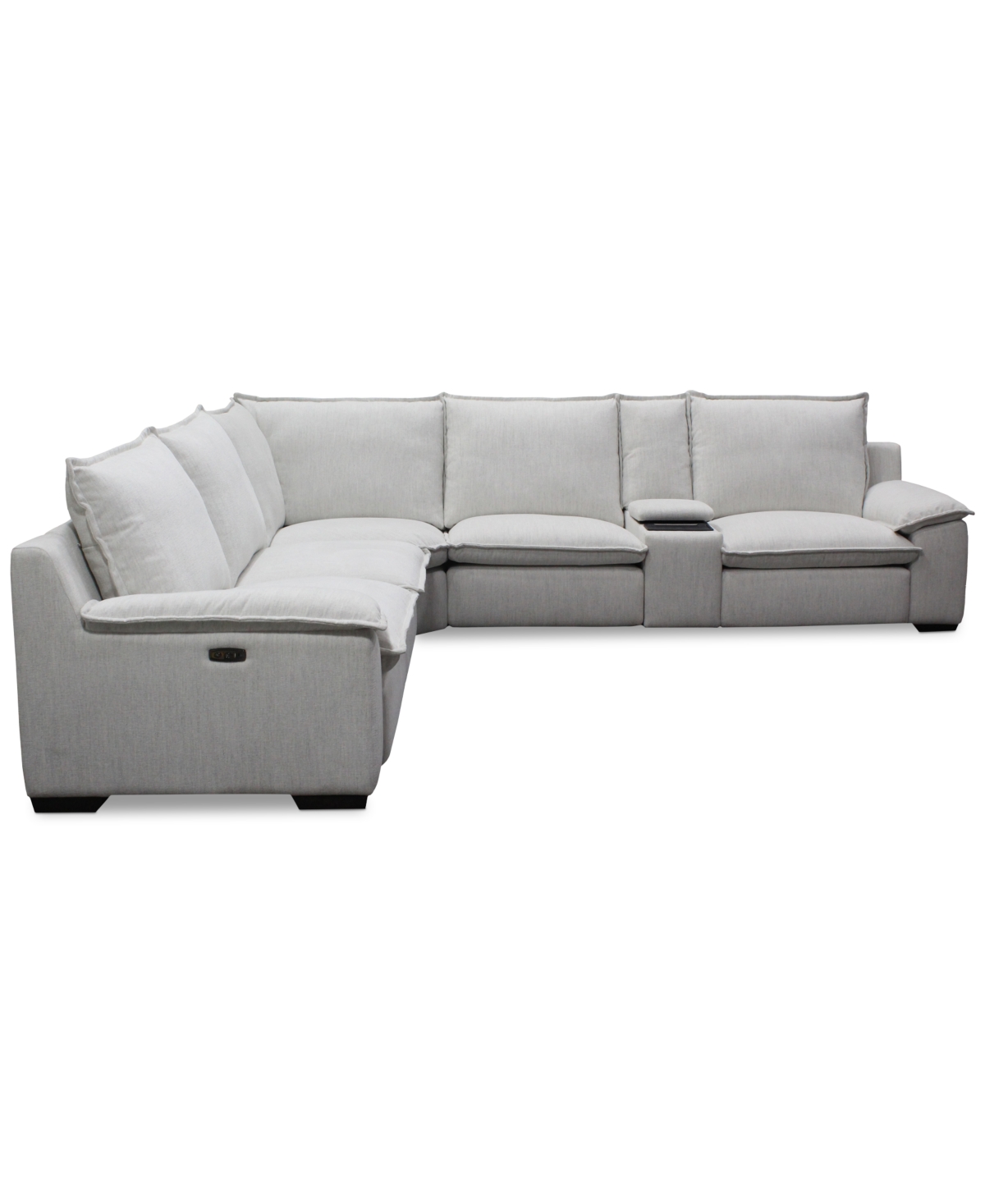 Macy's Borsi 6-pc. L Sectional With 3 Power Recliners & 1 Console In Brown