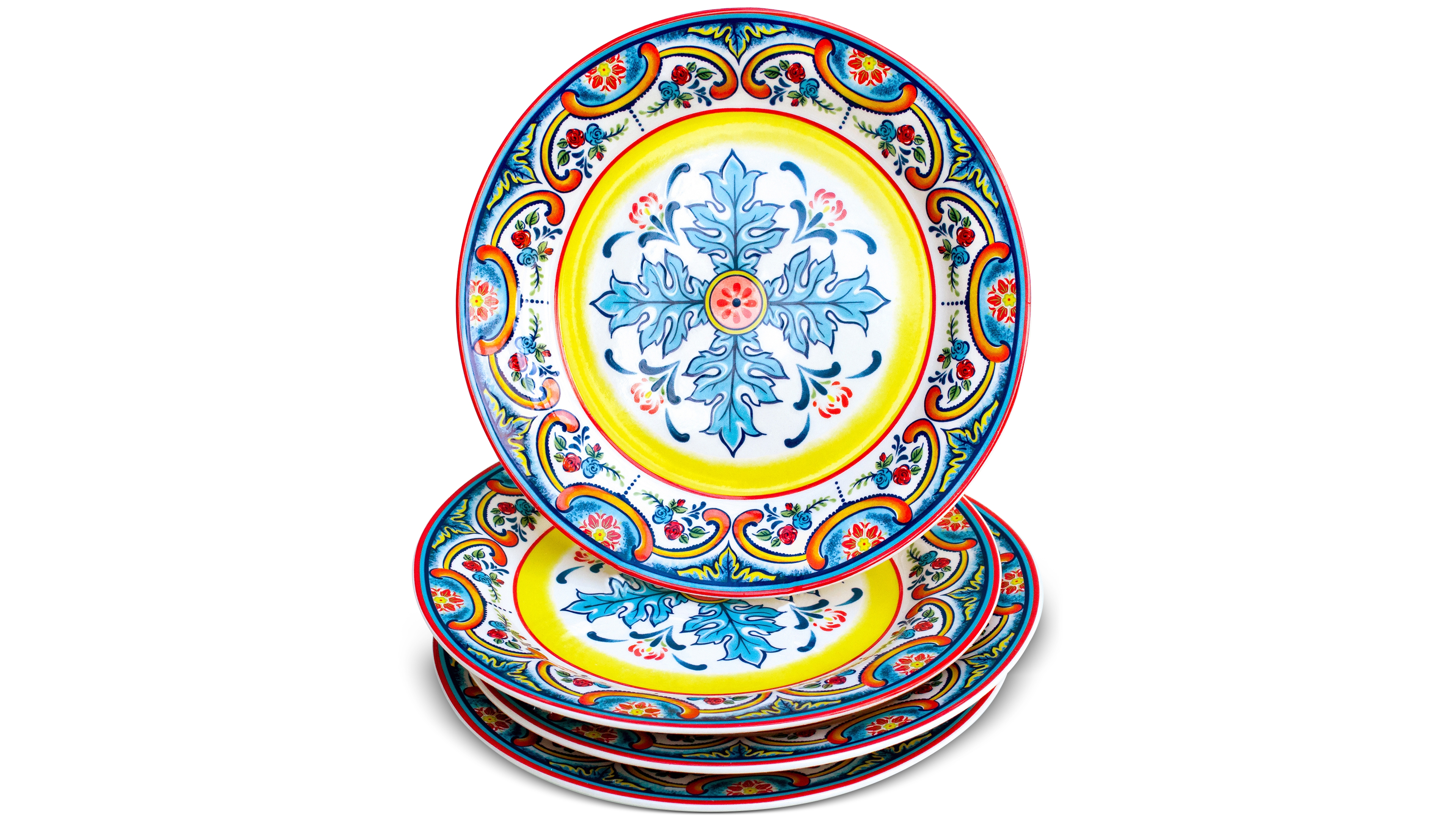Euro Ceramica Zanzibar Salad Plates, Set of 4