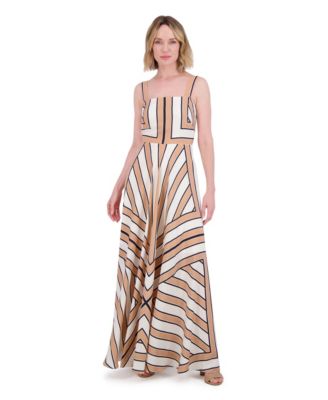 Eliza J - Women's Printed Square-Neck Sleeveless Maxi Dress
