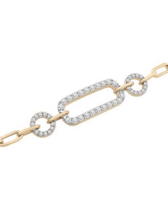 Diamond Paperclip Link Bracelet (1 ct. t.w.) in 14k Gold, Exclusively at Macy's