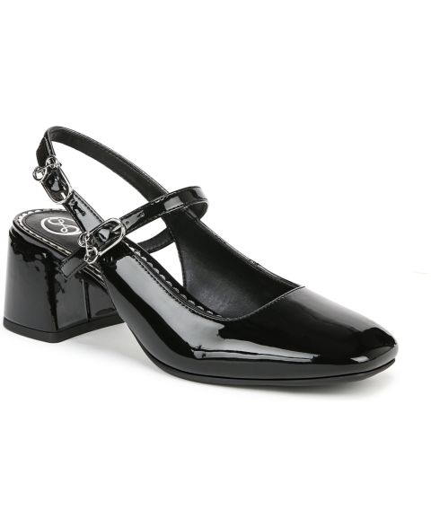 Женские туфли Sam and Libby Grace Block Heel Slingback Mary Jane Pumps, цвет: Чёрный лаковый