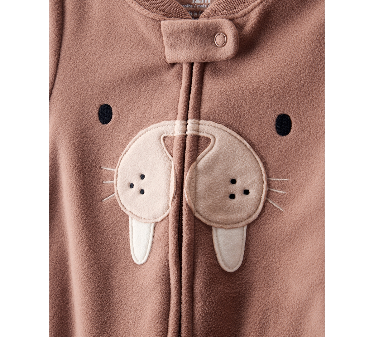Carter's Baby Boys Walrus Loose-fit 2-way-zip 1-piece Footed Pajamas In Brown