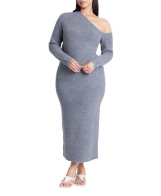 Women's Plus Size Off Shoulder Sweater Dress