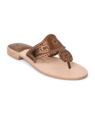 Jacks Flat Sandal - Metallic Nappa