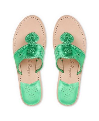 Jacks Flat Sandal - Metallic Nappa