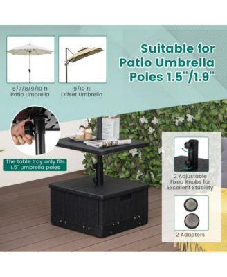 175 LBS Outdoor Fillable Umbrella Base with Table Tray