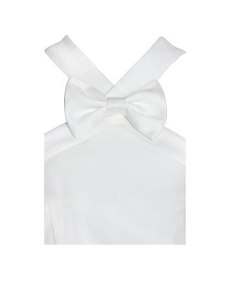 Women's Barbra White Cross Straps Bodycon Mini Dress with Bubble Hem