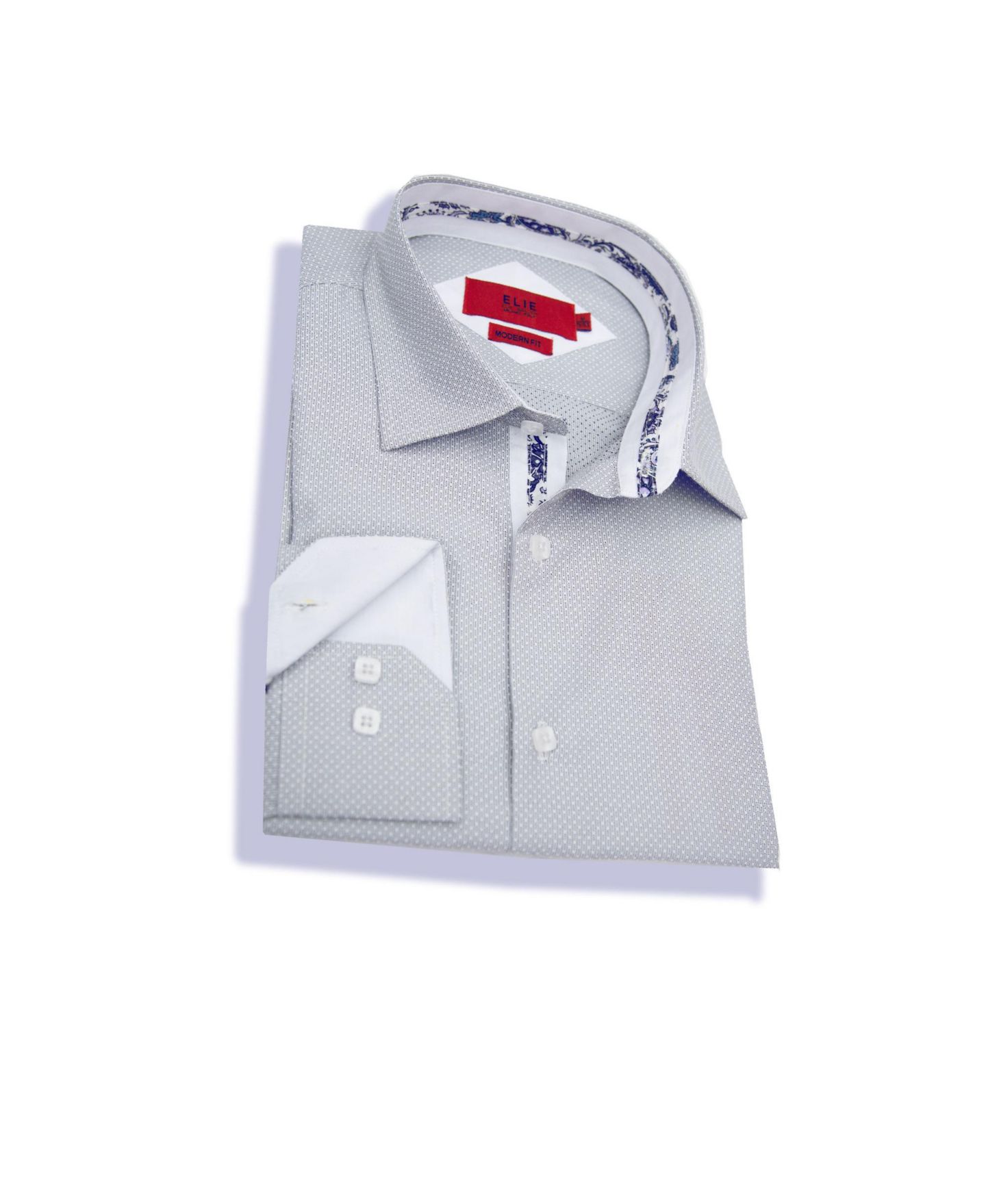 Рубашка Elie Balleh Grey Button-Down Slim Fit Shirt для мальчиков, цвет: Серый — фото 1