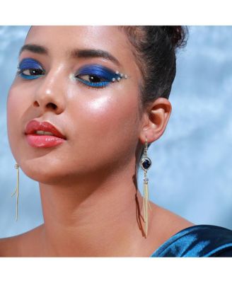 Women's Black Sleek Drop Earrings