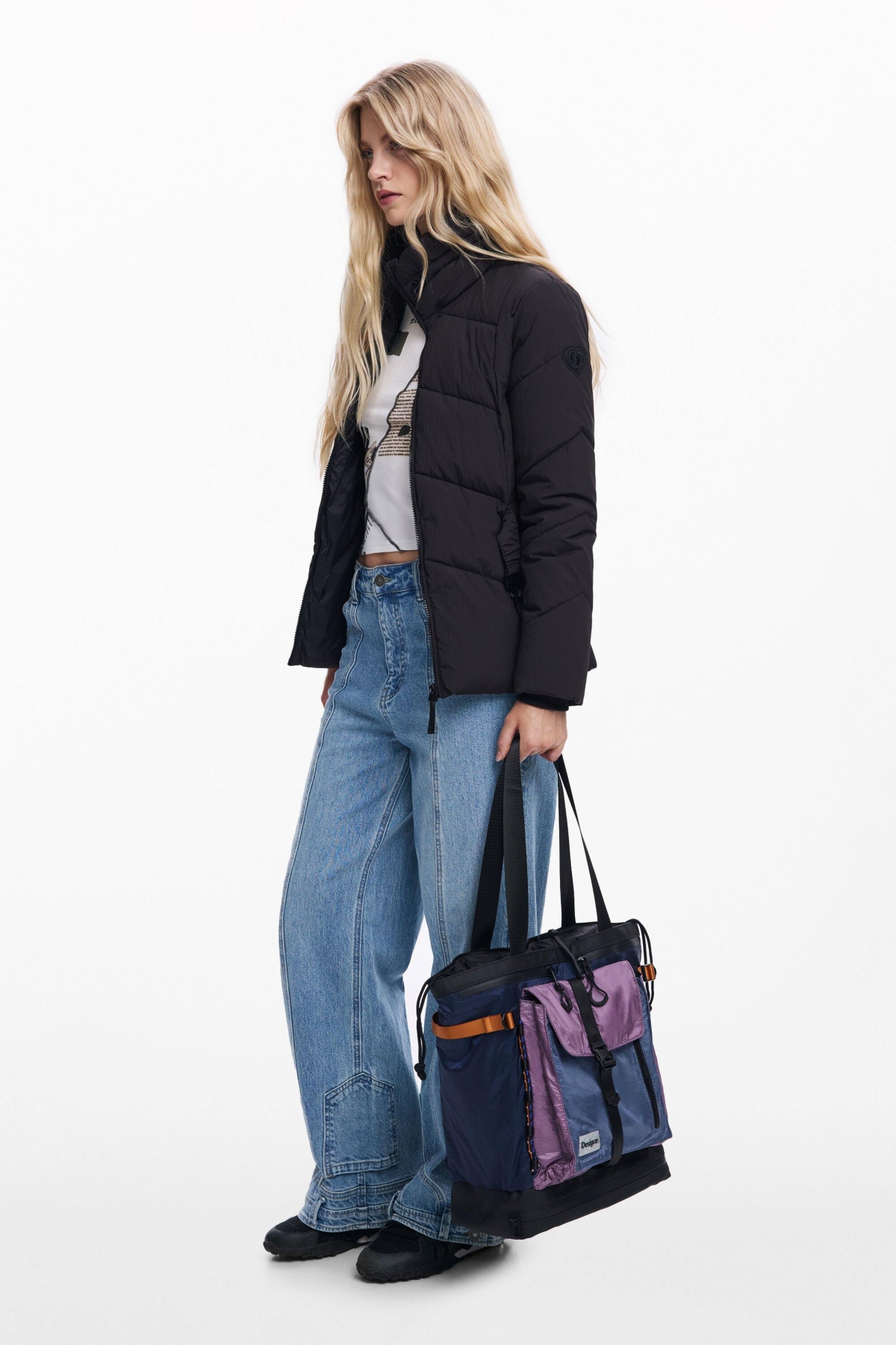 Desigual Women's Large Nylon Tote Backpack In Blue
