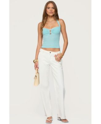 Women's Lovina Textured Striped Halter Top